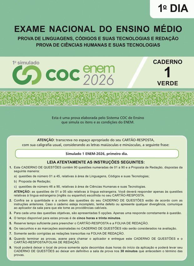 Caderno do Simulado ENEM